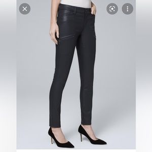 WHBM Almost New (NWOT) Black Leather coated jeans